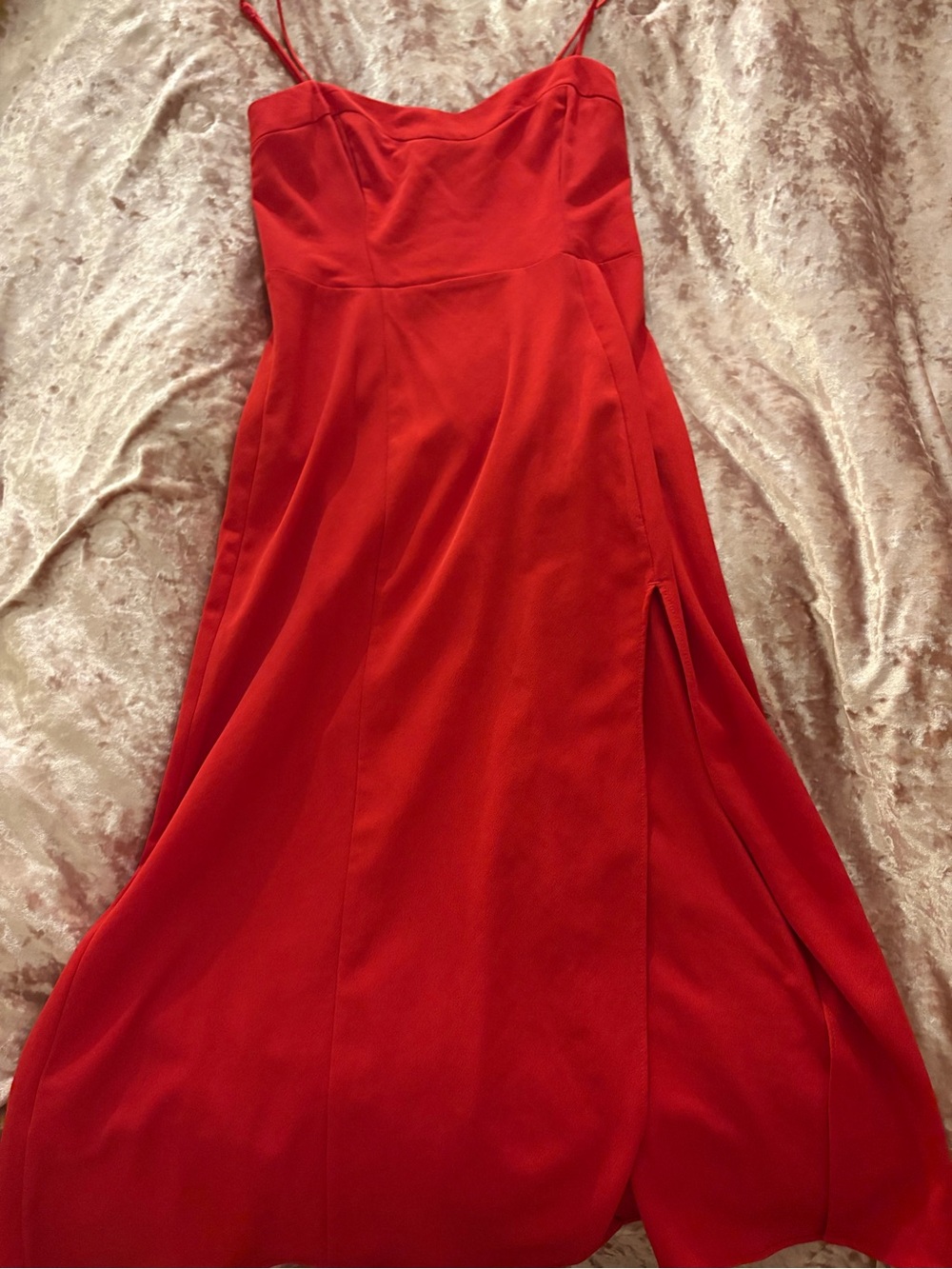 Elegant Red Slip Midi Dress